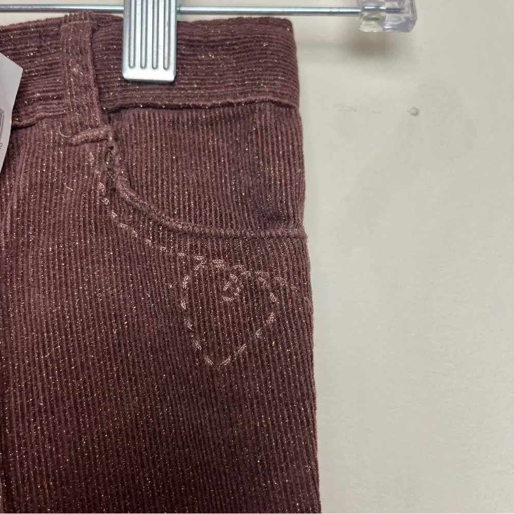 NWT BABY GAP GIRLS‎ BOOTCUT SPARKLY CORDUROY PANTS CORDS 3T 3 YEARS Brown